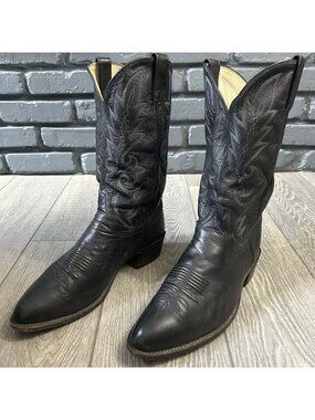 Dan Post 110R Black Extra Wide Western Cowboy Boots Mens 11 EW